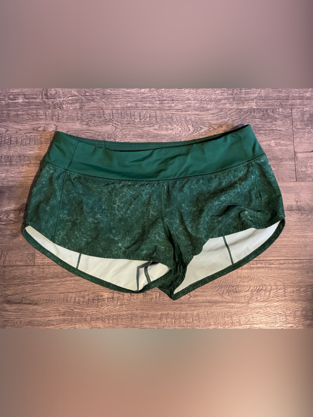 Lululemon Speed Up LR Short 2.5" Gravel Dust Everglade Green Multi Sz: 8 Unworn